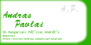 andras pavlai business card